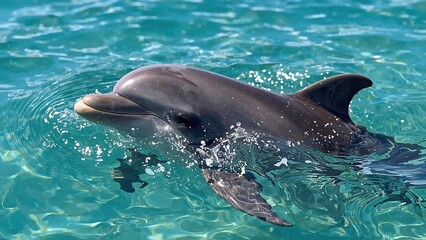 Delphis delphis, the common bottlenose dolphin in marine habitats