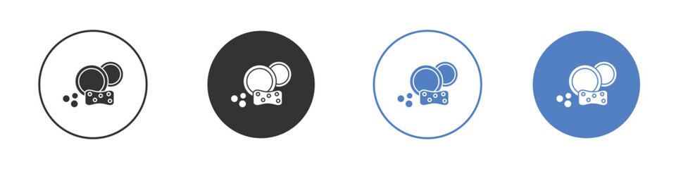 Washing dishes icon. Simple illustration. black silhouette pack.