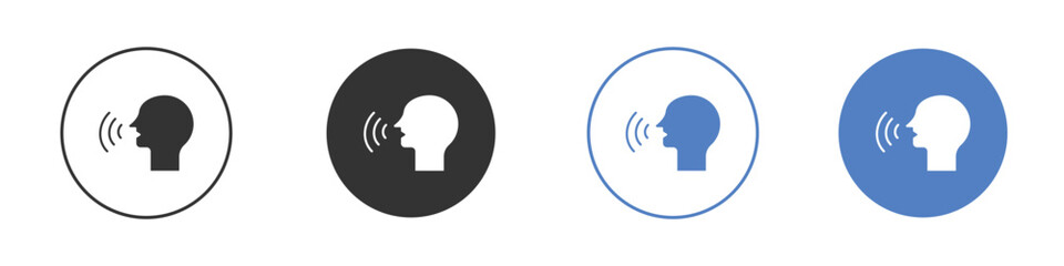 Voice control icon. Simple illustration. black silhouette pack.
