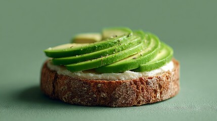 Sliced avocado sandwich