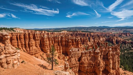 Outdoor scenery on a loop trail through a renowned canyon park