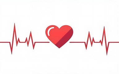 Heart beat icon set. Heart shape with pulse line. Vector illustration. High quality