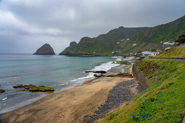 Ilheu do Romeiro Association coastal area ofSão Lourenço Bay on the Azorean island of Santa Maria-Azores-Portugal.