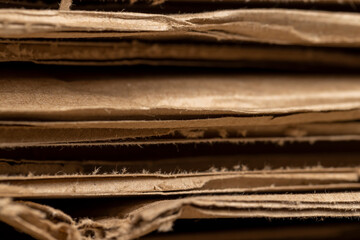 cardboard for boxes, corrugated cardboard after use in transportation