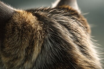 Close-up view of a cat's fur, showcasing intricate patterns and textures