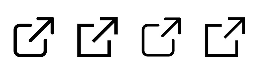 External link icons. Web chain open link to attached website. External link icon vector sign.