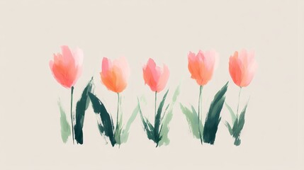 Tulips made with watercolors