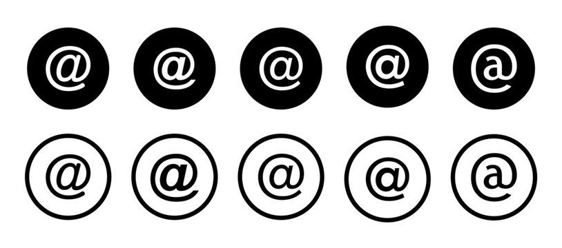 @ Email address vector sign. symbol @ button. Vector illustration