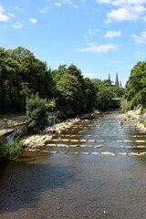 Abkühlung in der Dreisam in Freiburg