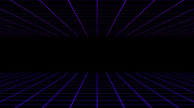 Retro Futuristic Purple Synthwave Neon Grid Tunne Animation