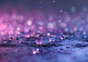 Water droplets, bokeh, vibrant colors