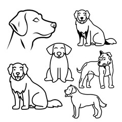 illustration of a group of dogs