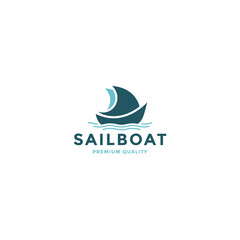 Sailboat logo icon design template flat vector