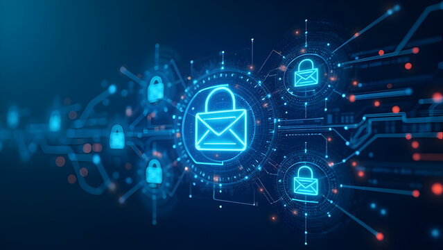 Secure email migration with protective encryption and firewall systems