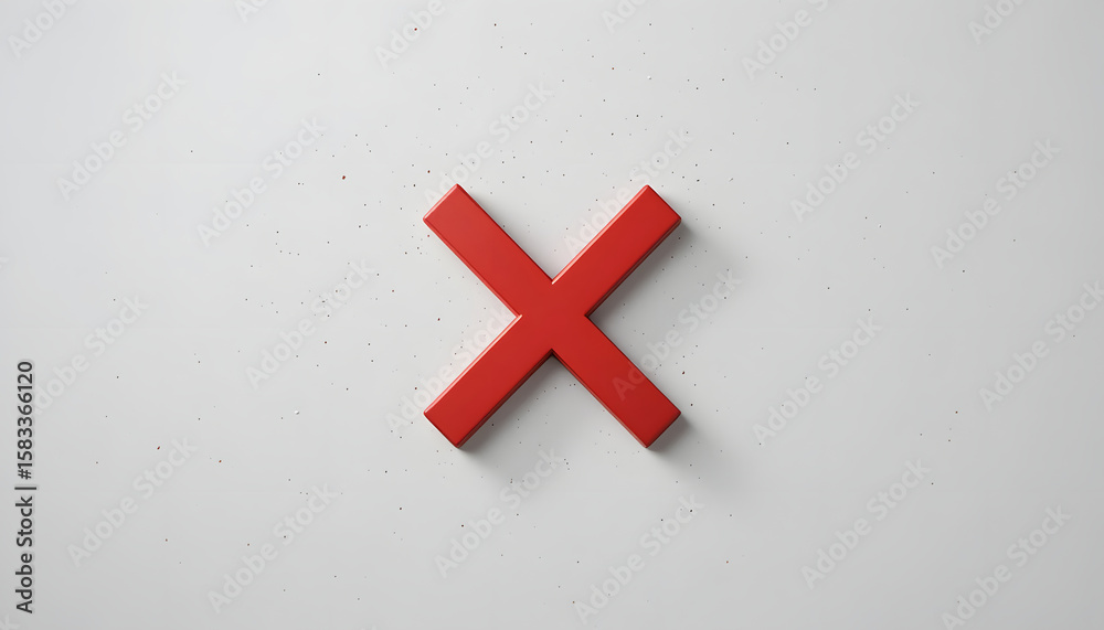 Fototapete flat red x mark icon on a white background. minimalist and clean design, perfect for use in interfac