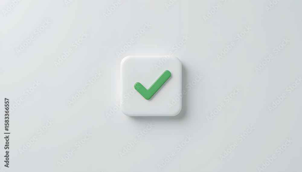 Fototapete isolated green check mark icon on a white background. clean and minimalistic design, perfect for use