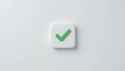 Isolated green check mark icon on a white background. Clean and minimalistic design, perfect for user interface, web, or business presentations
