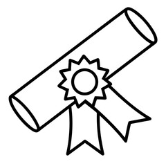 Graduation Diploma Line Art Vector Icon