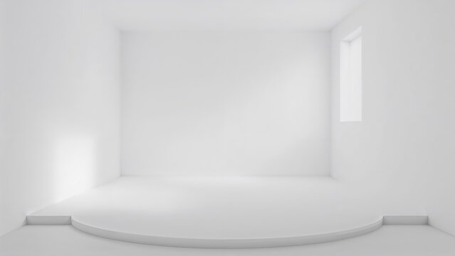 Snapshot of a white unoccupied stage prepared for entertainment, music, or theater shows.