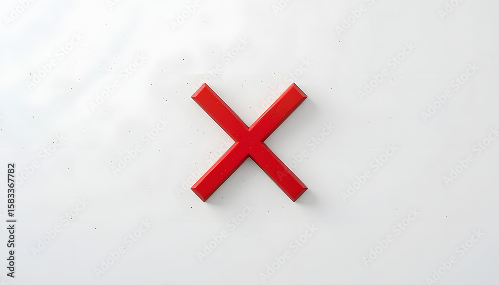Fototapete flat red x mark icon on a white background. minimalist and clean design, perfect for use in interfac