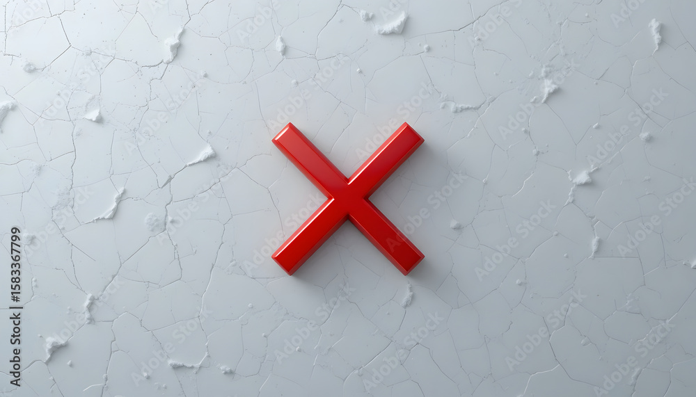 Fototapete flat red x mark icon on a white background. minimalist and clean design, perfect for use in interfac