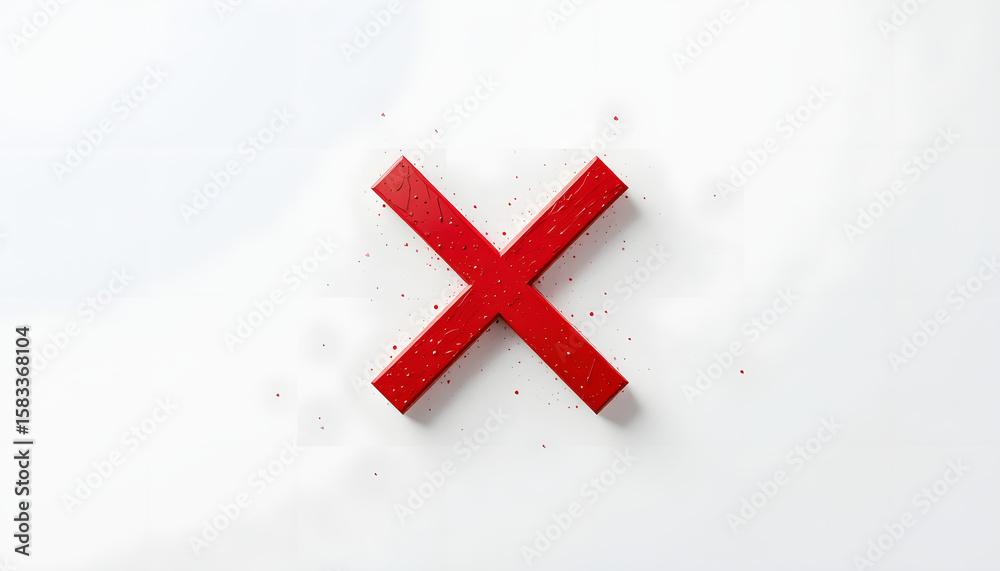 Fototapete flat red x mark icon on a white background. minimalist and clean design, perfect for use in interfac