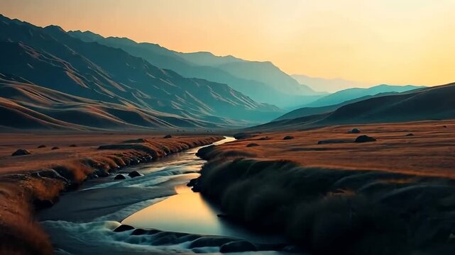 sunset over the mountains