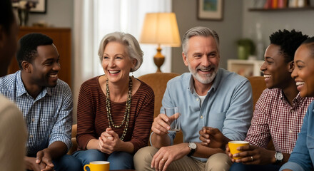 Happy Respect for Parents Day: Multi-Ethnic Family Gathered Together, Sharing Joy and Laughter