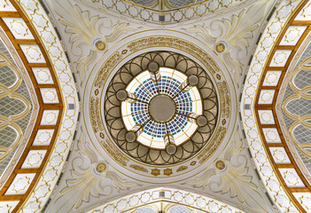 Ceiling design of Omar Ali Saifuddien Mosque highlights unique architecture in Bandar Seri Begawan, Brunei Darussalam