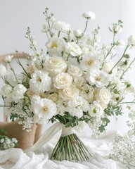 Luxurious white flower bouquet