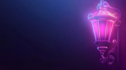 Neon street lamp against a gradient backdrop