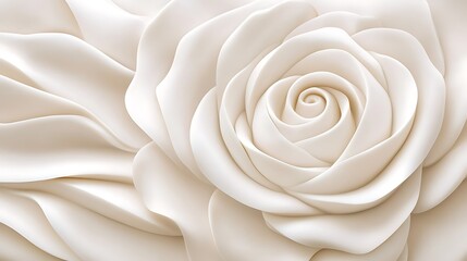 Detailed close-up of a sculpted white rose