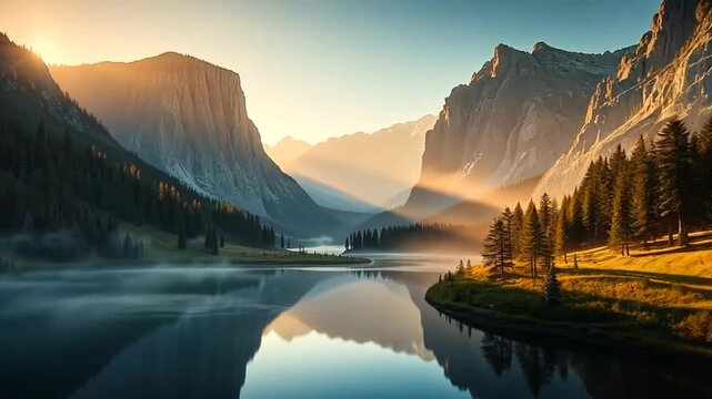 sunrise over the lake