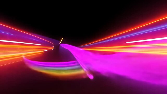 light trails on the car