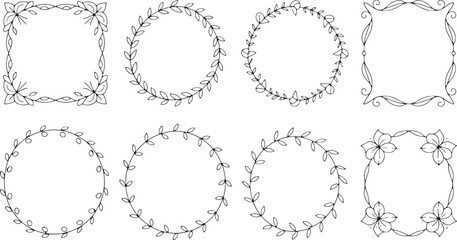 Obraz premium Floral Wreath Frames for Photo Illustration
