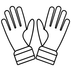 Industrial Safety Gloves Minimalist Vector Design