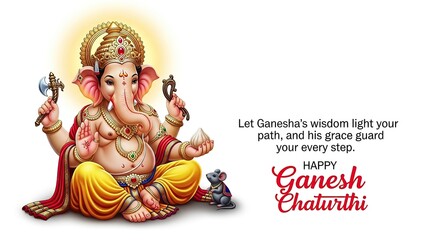 illustration of Lord Ganpati for Ganesh Chaturthi festival of India, Ganesh chaturthi for greeting,card, poster background.
