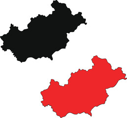 Map of Germany with flag and highlighted Austria in Europe vector illustration