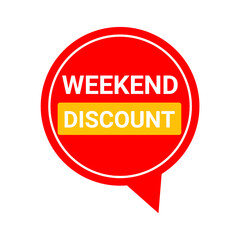 Weekend Discount Red Badge – Promotional Sale Graphic for Special Offers