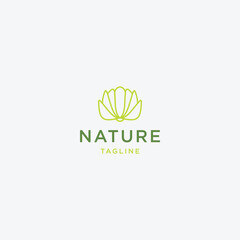 Lotus flower with line art style logo design template flat vector