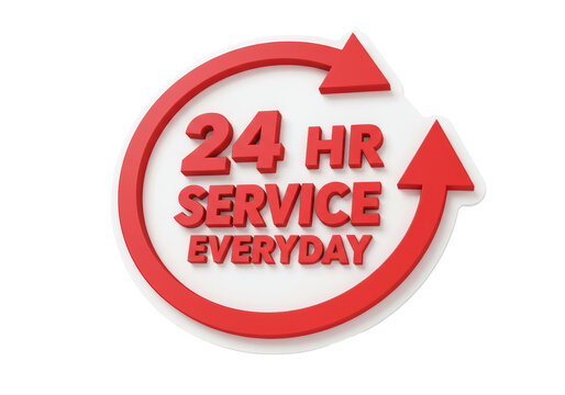 Isolated 24 HR Service Everyday Sign