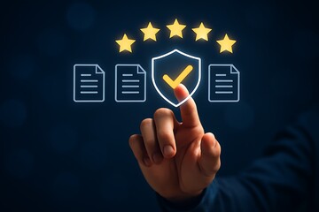 Protecting digital documents with a secure shield and five star rating for trustworthy data