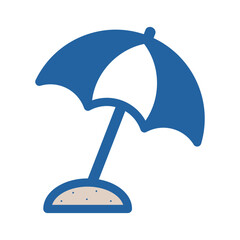 シンプルなビーチパラソルのアイコン（カラー）