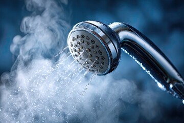 Hot shower head with steam