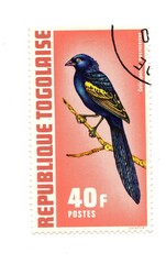 A vintage postage stamp from togo isolated on a white background.