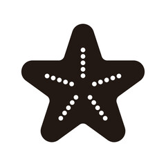 シンプルなヒトデのアイコン（モノクロ）