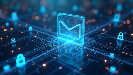 Fototapeta premium Secure email routing with network protection and encrypted pathways