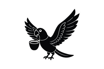 Fototapeta premium Parrot with Potchitra on its wings vibrant avian vector art illustration