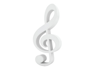 Obraz premium A pristine white treble clef stands as a symbol of music and artistic expression