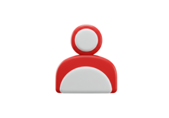 Isolated Red and White User Profile Icon